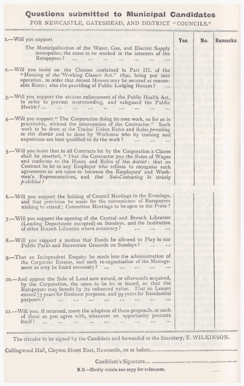 Municipal Questions